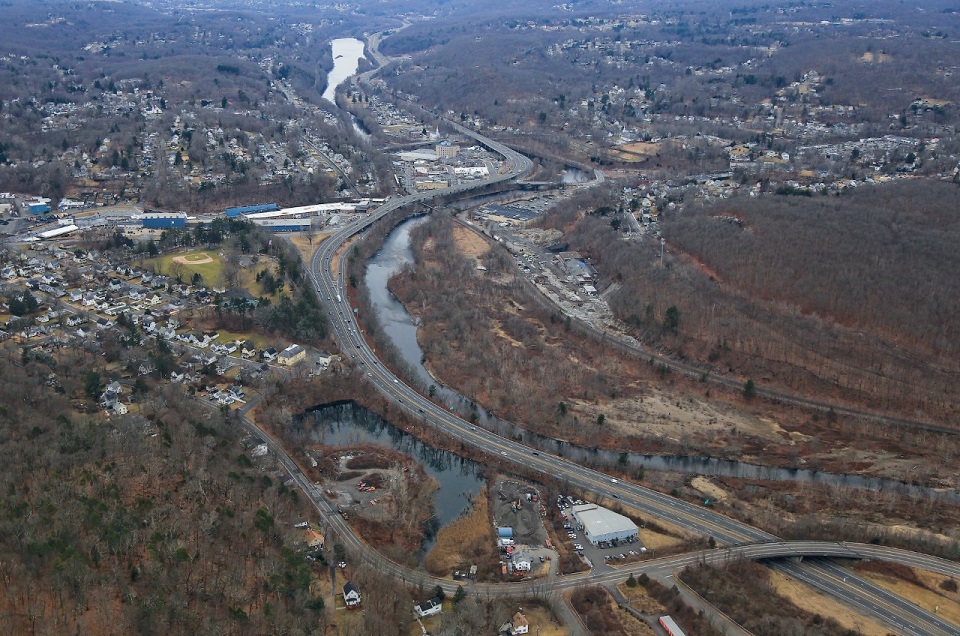 Northern limit of the project (exit 22), looking south