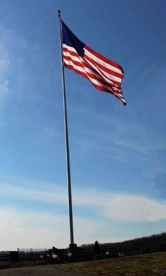 The American flag atop French Memorial Park in Seymour.